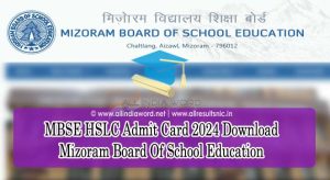 Mizoram Board 10th Class Admit Card 2024
