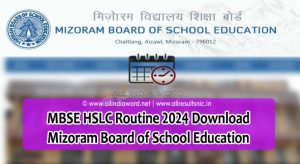 Mizoram Board 10th Class Exam Schedule 2024