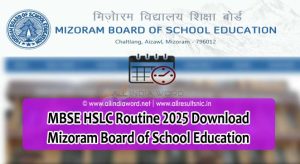 Mizoram Board 10th Class Exam Schedule 2025