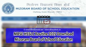 Mizoram Board 12th Class Exam Schedule 2025